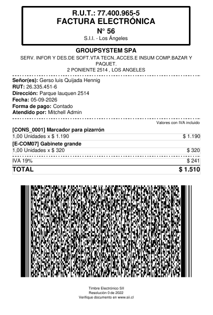 Ticket Térmico 80mm con Timbre Electrónico del SII